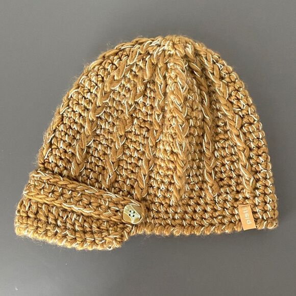Pistil Brown Light Blue Knit Beanie with Brim Buttons accent Boho Chic Urban OS main image 9